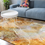 Marble yellow pattern ripple Sponge Rillet Rubber Rugs - LeobonZone