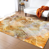 Marble yellow pattern ripple Right Angle Felt Rugs - LeobonZone