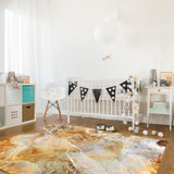 Marble yellow pattern ripple Right Angle Felt Rugs - LeobonZone