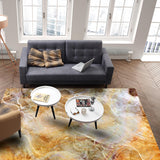 Marble yellow pattern ripple Right Angle Felt Rugs - LeobonZone