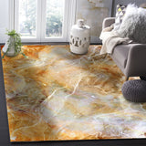 Marble yellow pattern ripple Right Angle Felt Rugs
