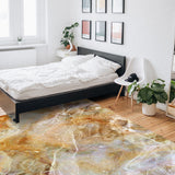 Marble yellow pattern ripple Right Angle Felt Rugs - LeobonZone
