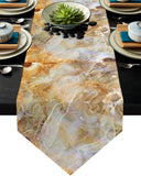 Marble yellow pattern ripple Table Runner Place Mats Sharp Angle - LeobonZone