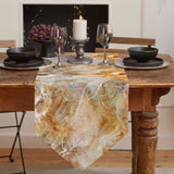 Marble yellow pattern ripple Table Runner Place Mats Sharp Angle - LeobonZone
