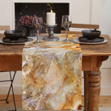 Marble yellow pattern ripple Table Runner Place Mats - LeobonZone