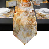 Marble yellow pattern ripple Table Flag And Table Mat Suit Sharp angle - LeobonZone