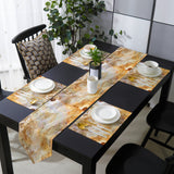 Marble yellow pattern ripple Table Flag And Table Mat Suit Sharp angle