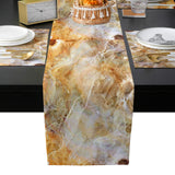 Marble yellow pattern ripple Table Flag And Table Mat Suit - LeobonZone