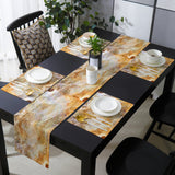 Marble yellow pattern ripple Table Flag And Table Mat Suit