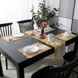 Marble yellow pattern ripple Table Flag And Table Mat Suit - LeobonZone