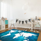 Summer Ocean Earth Plate Right Angle Felt Rugs - LeobonZone