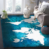 Summer Ocean Earth Plate Right Angle Felt Rugs - LeobonZone