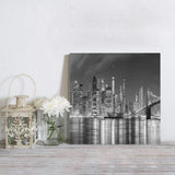 Canvas wall art city Lights Sky Night Bridge House Canvas painting