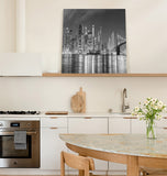 City Lights Sky Night Bridge House Canvas painting - LeobonZone