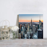 City sky sunset white cloud house Canvas painting - LeobonZone