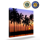 Coconut tree evening sunset sun sky Canvas painting - LeobonZone