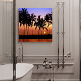 Canvas wall art coconut tree evening sunset sun sky Canvas painting