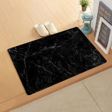 Black Marble crack texture Leather Doormat - LeobonZone