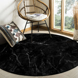 Black Marble crack texture Circular Felt Rugs - LeobonZone