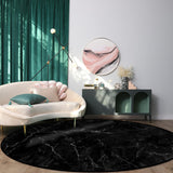 Black Marble crack texture Circular Felt Rugs - LeobonZone