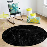 Black Marble crack texture Circular Felt Rugs - LeobonZone