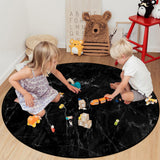 Black Marble crack texture  Circular Sponge Rugs