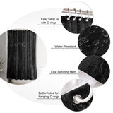 Black Marble crack texture Waterproof Durable Shower Curtain - LeobonZone