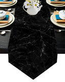Black Marble crack texture Table Runner Place Mats Sharp Angle - LeobonZone
