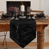 Black Marble crack texture Table Runner Place Mats Sharp Angle - LeobonZone