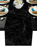 Black Marble crack texture Table Runner Place Mats