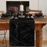 Black Marble crack texture Table Runner Place Mats - LeobonZone