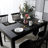 Black Marble crack texture Table Flag And Table Mat Suit Sharp angle - LeobonZone