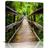 Wooden bridge plank wood Canvas painting - LeobonZone