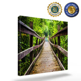 Wooden bridge plank wood Canvas painting - LeobonZone