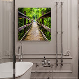 Wooden bridge plank wood Canvas painting - LeobonZone