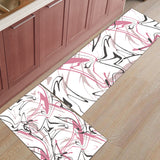 Abstract Art Line Right Angle Felt Doormat Two piece set - LeobonZone