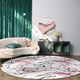 Abstract Art Line Circular Felt Rugs - LeobonZone