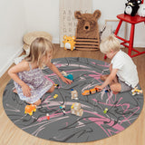 Dazzling Lines Circular Felt Rugs - LeobonZone