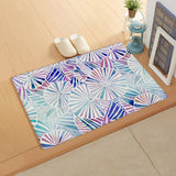 Colorful Geometric Umbrella Leather Mat Soft Non-Slip Waterproof  Doormat