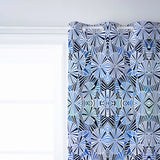 Blue Geometric Umbrella Blackout Window Curtains - LeobonZone