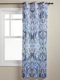 Blue Geometric Umbrella Blackout Window Curtains - LeobonZone
