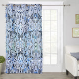 Blue Geometric Umbrella Blackout Window Curtains