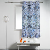 Blue Geometric Umbrella Blackout Window Curtains - LeobonZone