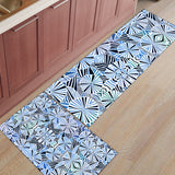 Blue Geometric Umbrella Right Angle Felt Doormat Two piece set - LeobonZone