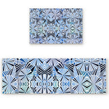 Blue Geometric Umbrella Right Angle Felt Doormat Two piece set - LeobonZone