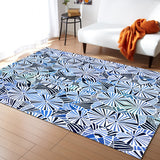 Blue Geometric Umbrella Right Angle Felt Rugs - LeobonZone