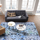 Blue Geometric Umbrella Right Angle Felt Rugs - LeobonZone