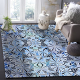 Blue Geometric Umbrella Right Angle Felt Rugs - LeobonZone