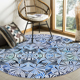 Blue Geometric Umbrella Circular Felt Rugs - LeobonZone
