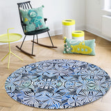 Blue Geometric Umbrella Circular Felt Rugs - LeobonZone